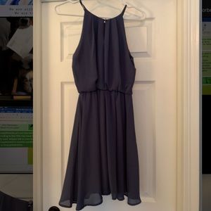 Lush chiffon dress in blue grey